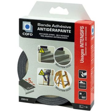 Bande adhésive antidérapante noire 25 mm x 5 m