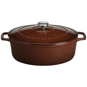 Cocotte en fonte ovale 33 cm Chocolat - Sublime