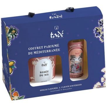 Coffret bougie et spray coton rosée du Nil