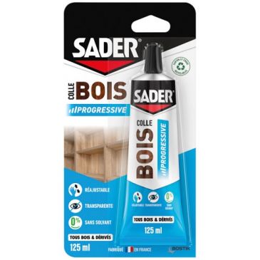 Colle bois prise progressive 125ml Sader