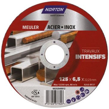 Disque à ébarber moyeu déporté intensif métal  125x6.5x22.2