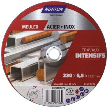 Disque à ébarber moyeu déporté intensif métal 230x6.5x22.2