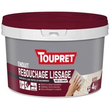 Enduit rebouchage lissage extérieur pâte 4kg blanc