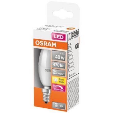 Led flamme dépolie + radiateur variable 5w e14 chd boite 1