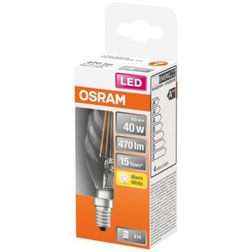 Led flamme torsadée clair filament 4w e14 chaud bte 1