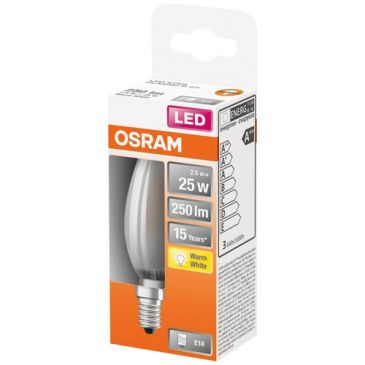 Led flamme verre dépoli 2.5w e14 chaud bte 1