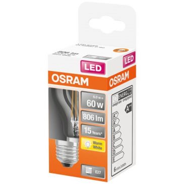 Led sphérique clair filament 7w e27 chaud bte 1