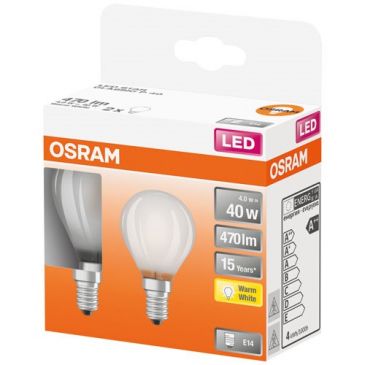 Led sphérique verre dépoli 4w e14 chaud boite de 2