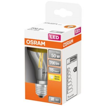 Led standard clair filament mirror or 7w e27 chaud boite de