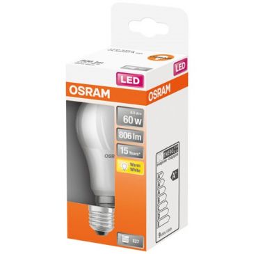 Led standard dépolie avec radiateur 8.5w e27 chd bte 1