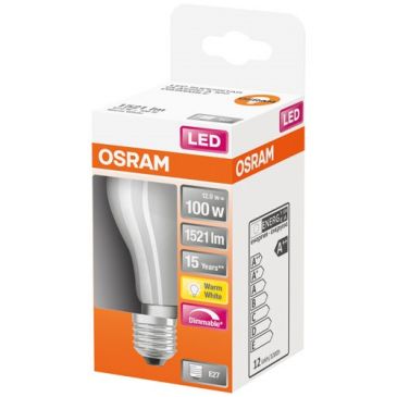 Led standard verre dépoli variable 12w e27 chaud boite 1