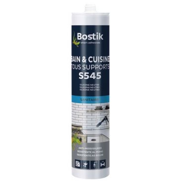 Mastic pour salle de bain et cuisine S545 - cartouche - translucide - 300 m