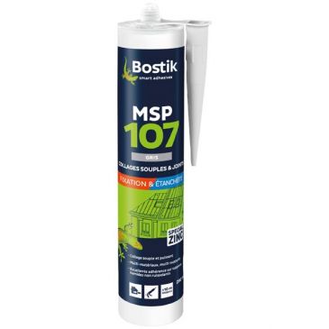 Mastic fixation MSP107 cartouche 290ml gris pro