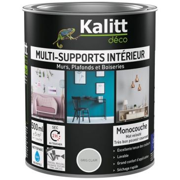 Peinture acrylique multi-supports mat 0.5 L gris clair