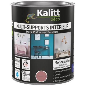 Peinture acrylique multi-supports mat 0.5 L terracotta