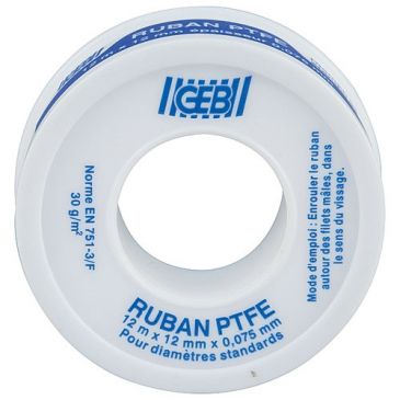 Ruban d'étanchéité PTFE 12mmx12mx0.075m vrac