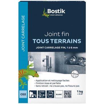 Joint carrelage fin - tous terrains - blanc - 1 Kg