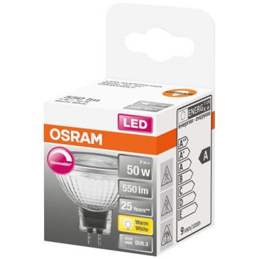 Spot mr16 led 36 verre variable 8w gu5.3 chaud boite 1