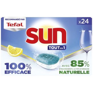 Tablettes lave-vaisselle Sun tout-en-1 citron 24 doses