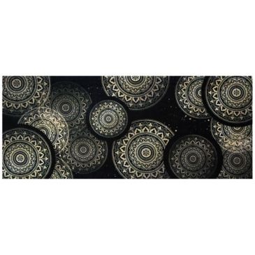 Tapis boston 50x120cm mandala noir